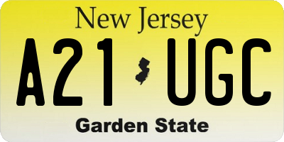 NJ license plate A21UGC