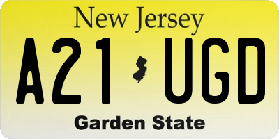 NJ license plate A21UGD