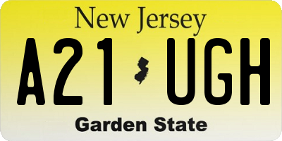 NJ license plate A21UGH