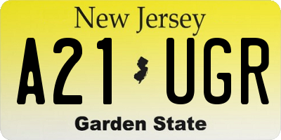 NJ license plate A21UGR