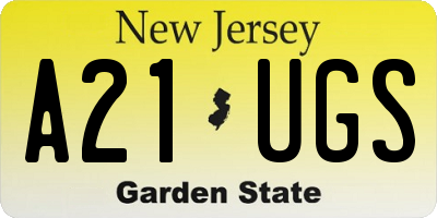 NJ license plate A21UGS