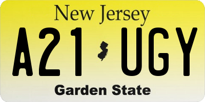 NJ license plate A21UGY