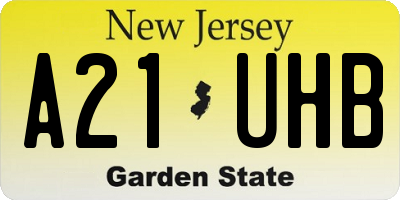 NJ license plate A21UHB