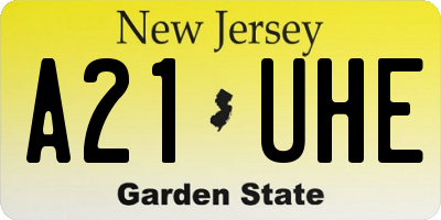 NJ license plate A21UHE