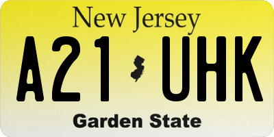 NJ license plate A21UHK
