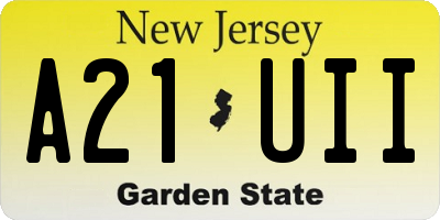 NJ license plate A21UII