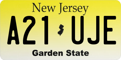 NJ license plate A21UJE