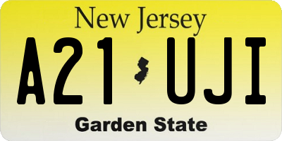 NJ license plate A21UJI