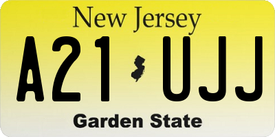 NJ license plate A21UJJ