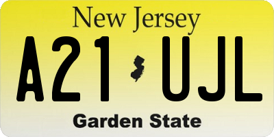 NJ license plate A21UJL
