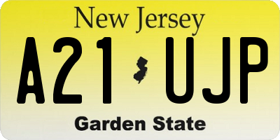 NJ license plate A21UJP
