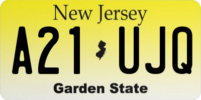 NJ license plate A21UJQ