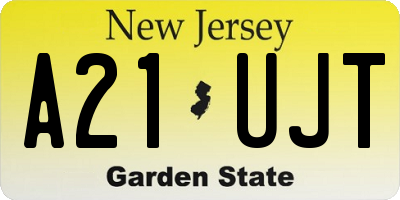 NJ license plate A21UJT