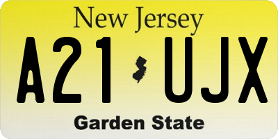 NJ license plate A21UJX
