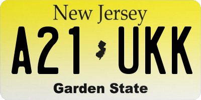 NJ license plate A21UKK