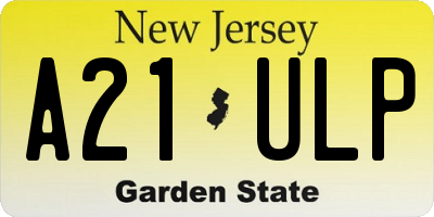 NJ license plate A21ULP