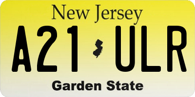 NJ license plate A21ULR
