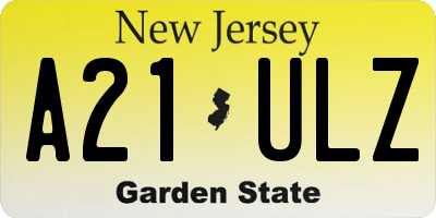 NJ license plate A21ULZ