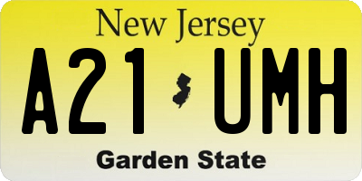 NJ license plate A21UMH