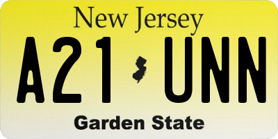 NJ license plate A21UNN