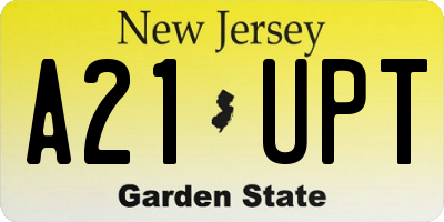NJ license plate A21UPT