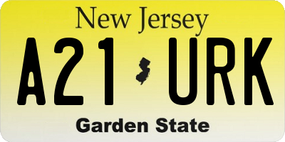 NJ license plate A21URK