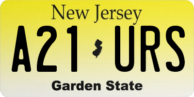 NJ license plate A21URS