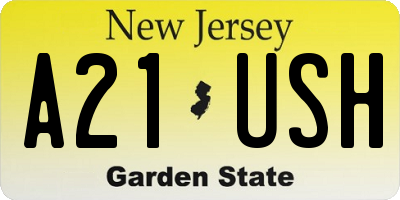 NJ license plate A21USH