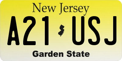 NJ license plate A21USJ