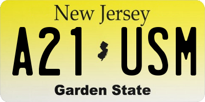 NJ license plate A21USM