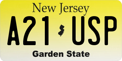 NJ license plate A21USP
