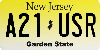 NJ license plate A21USR