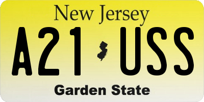 NJ license plate A21USS