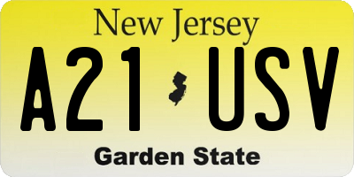 NJ license plate A21USV