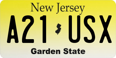 NJ license plate A21USX
