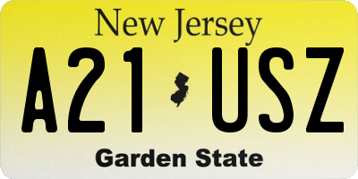 NJ license plate A21USZ