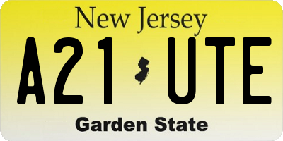 NJ license plate A21UTE