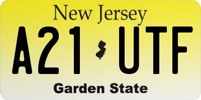 NJ license plate A21UTF