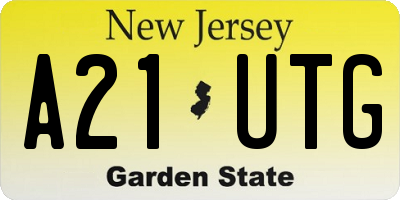 NJ license plate A21UTG