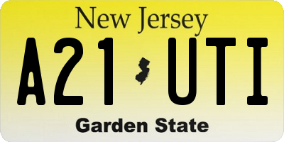 NJ license plate A21UTI