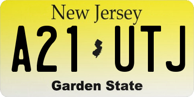 NJ license plate A21UTJ