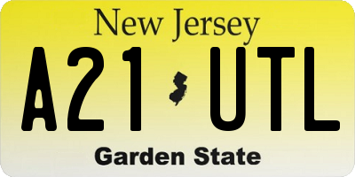 NJ license plate A21UTL