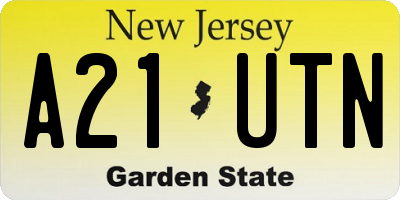 NJ license plate A21UTN