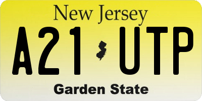 NJ license plate A21UTP
