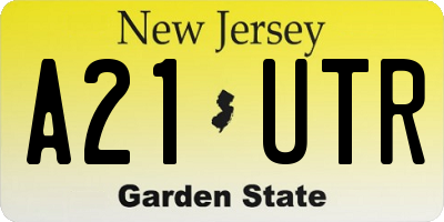 NJ license plate A21UTR