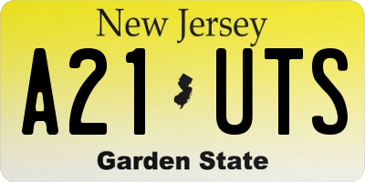 NJ license plate A21UTS