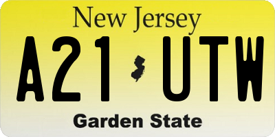 NJ license plate A21UTW