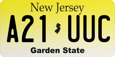 NJ license plate A21UUC