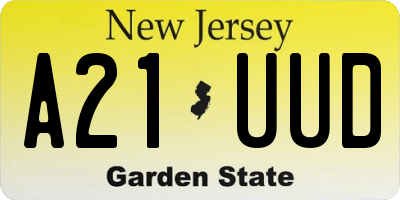 NJ license plate A21UUD