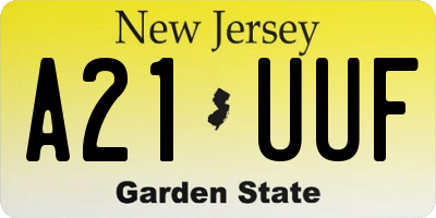 NJ license plate A21UUF